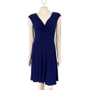 RALPH LAUREN Stretchy A-line Cocktail Dress in Indigo SZ 8